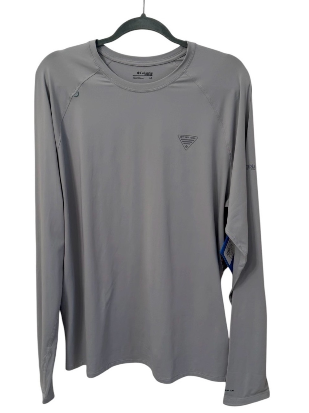 Columbia Fishing Shirt NWT Men's PFG UPF Long Sleeve Light Gray Size L